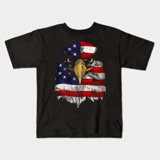 Bald Eagle 4th of July American Flag Patriotic Freedom USA Kids T-Shirt